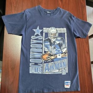 Vintage Cowboys Troy Aikman 90s Dallas Cowboys Tshirt Nutmeg Mills Tee Used